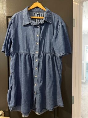 Women’s Denim Button-Front Dress - Blue